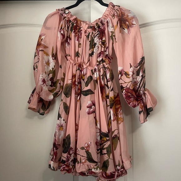 Fashion Nova Pink Floral Mini Dress with Ruffle Details - Picture 2 of 3